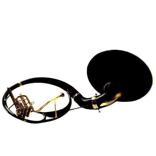 HAHAPA Bb Sousaphone Tuba, 22 inches, Black Brass, with Mouthpiece and Carry Bag