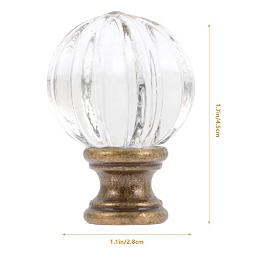Image of Uonlytech Glass Lamp Shade of 2 Lamp Finials, Pumpkin Crystal Glass Lamp Finial lamp finials Screw knob lamp Finial for lamp Shade Shaped Glass Ceiling Decor