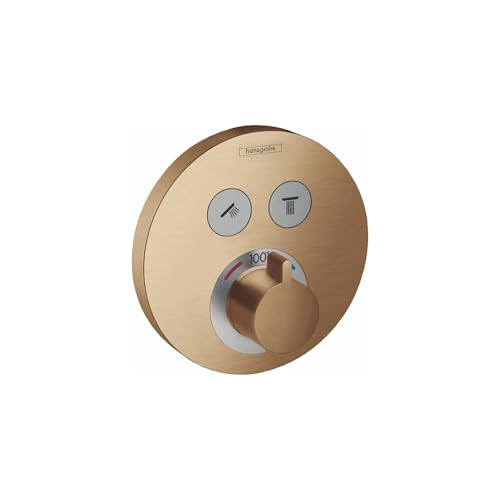 hansgrohe ShowerSelect S Modern Thermostatic Shower Valve Trim with Temperature Control and Diverter in Brushed Bronze, 15743141 by hansgrohe - Used condition - US$335.54