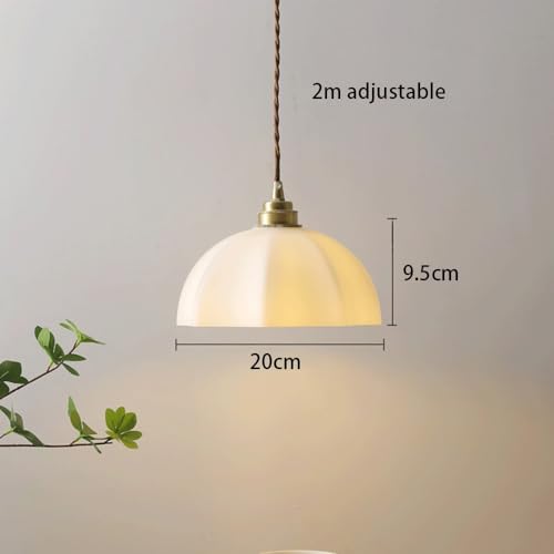 Lustre suspendu réglable E27 chambre à coucher et dôme en verre