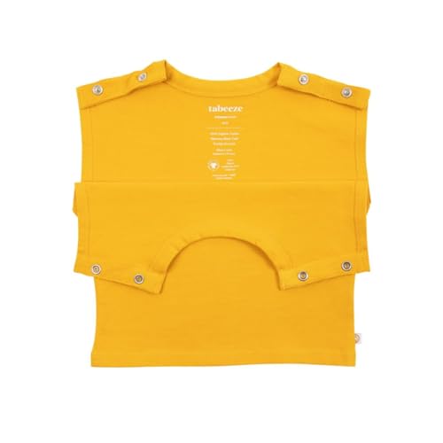 Tabeeze Shoulder Side Snap Baby Tee with Top Snaps, As Seen on Shark Tank, 100% GOTS Organic Cotton, Toddler Boy/Girl Clothes