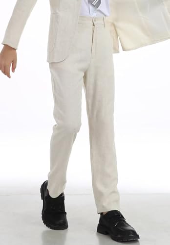 Boys Linen Dress Pants for Toddler Boy School Uniform Pants Adjustable Waist4