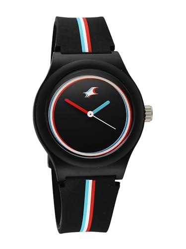 Image of Fastrack Tees Zine with Black Dial Black Silicon Strap Watch for Unisex - 38037PP24W