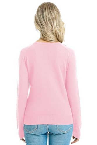 Image of QUALFORT Women's Sweaters Long Sleeve Soft Lightweight Basic Knitted Pullover Sweater