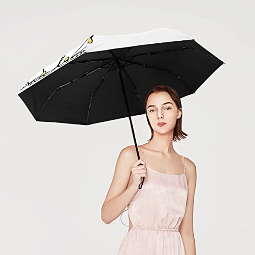 Gispog Automatic Folding Umbrella Cartoon Gnome Cat Pawprints Compact Travel Umbrella Sun Umbrella For Women & Men #TOP5