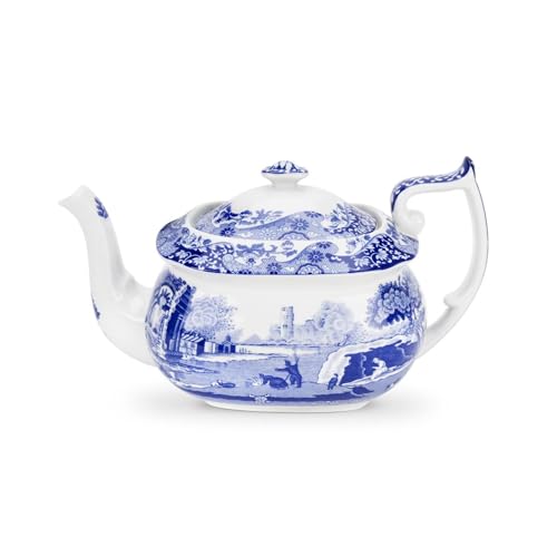 Spode Blue Italian Teapot (Blue, White)