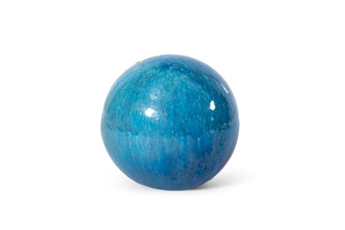 Teramico Boule décorative de jardin émaillée – Bleu, vert, anthracite, turquoise, céladon – Très haute qualité résistante au gel et aux intempéries - en grès (turquoise, 28 cm)