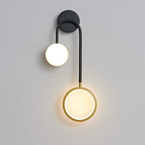 Apliques de Pared para Dormitorio, Apliques de Pared, Apliques de Pared LED, lámpara de Pared Regulable de 16 W, Apliques de Pared de Metal para baño, Apliques de Pared Redondos compatibles con i
