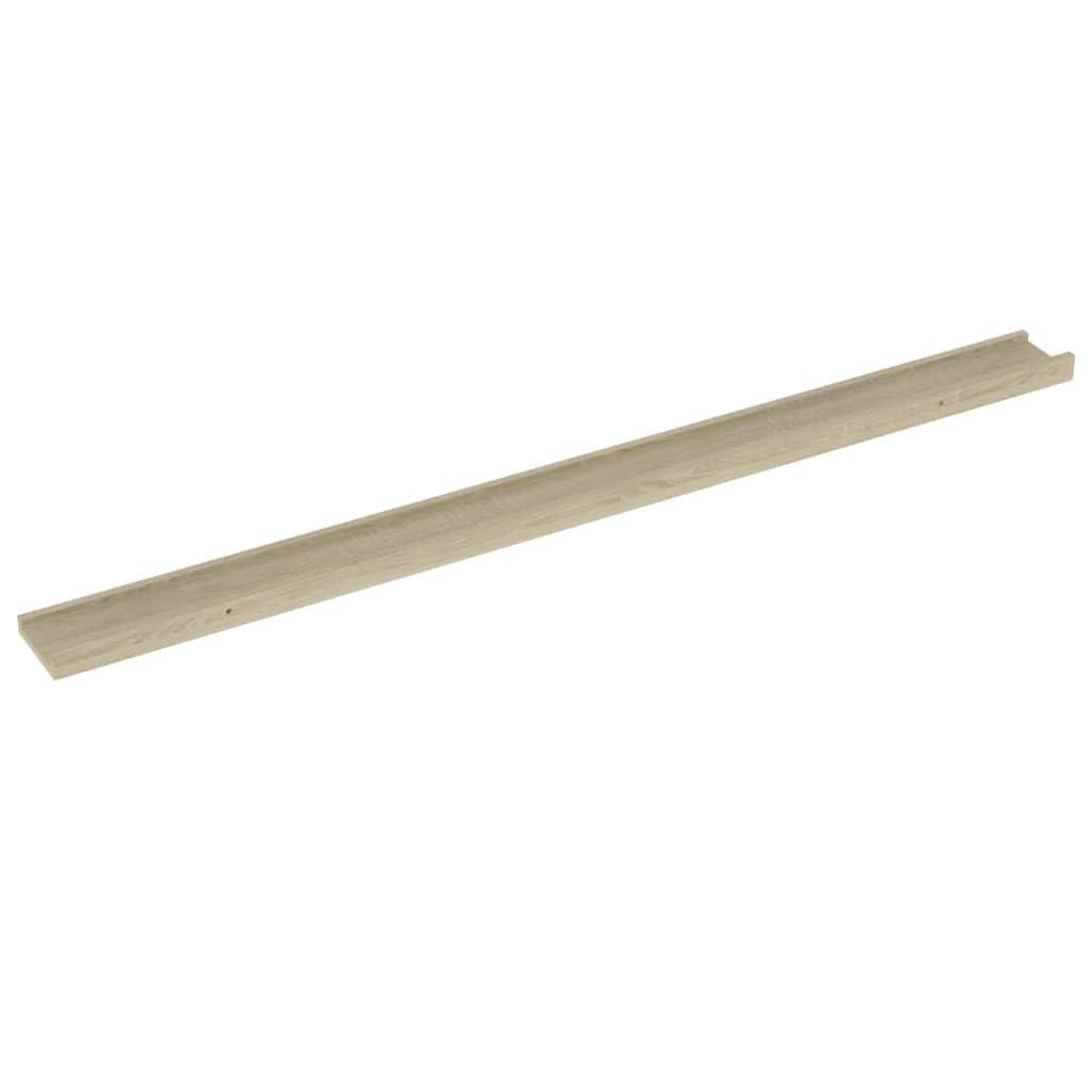Regały ścienne 4 szt. dąb sonoma 115 x 9 x 3 cm, wytrzymała płyta MDF, regał wiszący na książki, rośliny, artykuły dekoracyjne, uniwersalny montaż ścienny w salonie, sypialni