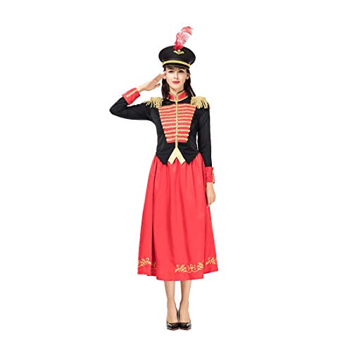 HOOLAZA Frauen Rot Military Nussknacker Navy Kostüm Cosplay Kleid 3 Stücke Bühnenkostüm Cover
