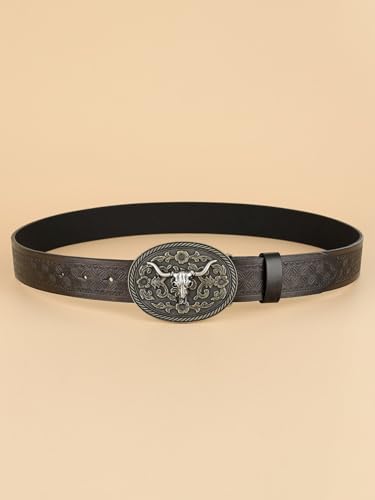 Image of Verdusa Women's Vintage Western Leather Buckle Belt