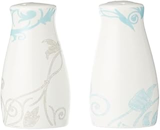 Belleek Pottery 7999 Novello Salt and Pepper, Ceramic, Duck Egg, 5.2 x 5.2 x 9 cm