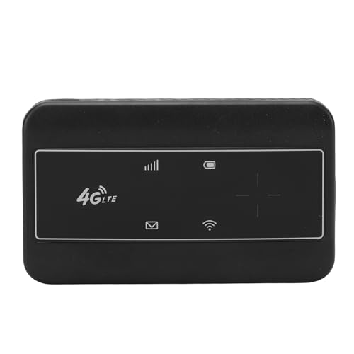 Generic Enrutador WiFi Portátil 4G LTE de Conectividad Potente, Enrutador con Batería de 2100mAh para Países Europeos, Reino Unido y Francia (Black)