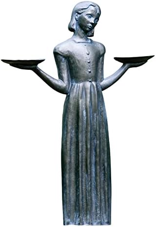 Potina Bird Girl Garden Statue - Outdoor Art Yard Decor, Child Sculpture Lawn Ornaments - 24"H, No Pedestal