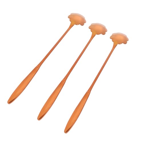 CIYODO Stainless Steel Petal Spoons Long Handle Stirring Spoons Coffee Stirrers for Coffee Bar Restaurant