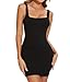 SHAPERIN Damen Sommerkleid Kurz Bodycon Tank Kleid Ärmellos Geripptes Figurbetontes Minikleid Eckiger Ausschnitt Kleider Eng Schwarz L Damen Schwarz günstig Kaufen-SHAPERIN Damen Sommerkleid Kurz Bodycon Tank Kleid Ärmellos Geripptes Figurbetontes Minikleid Eckiger Ausschnitt Kleider Eng Schwarz L