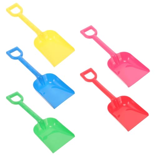 Kisangel Children's Beach Shovel Set 5 Shovels in Assorted Colors Lightweight Portable Great for Parties Outdoor Fun