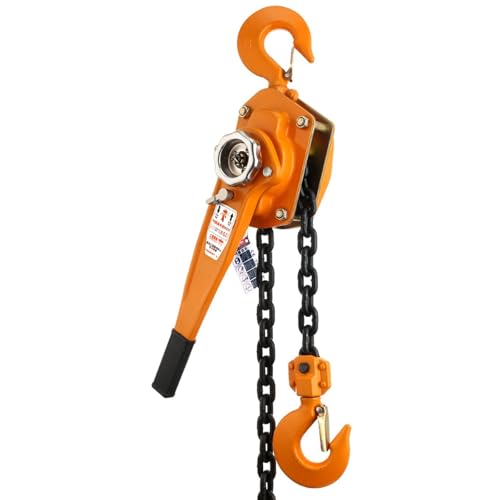 Engine Hoist,Alloy Steel Manual Lever Hoist With 2 Heavy-Duty Hooks,Dual-Pawl Braking Lever Hoist,Chain Hoist For Industrial And Construction Use(1ton-10ft)