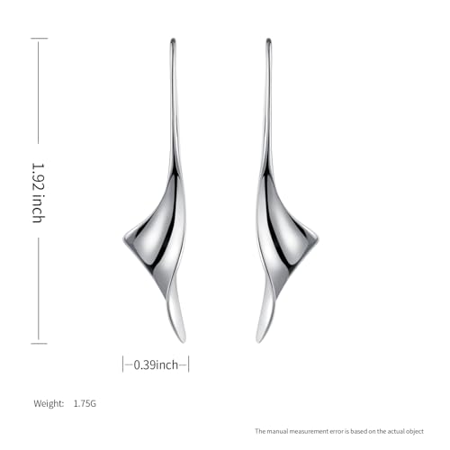 14K Gold Hoop Earrings for Women, Hypoallergenic Spiral Threader Gold Plated Dangle Earrings Fashion Jewelry,Gift for Women3