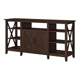Bush Furniture Key West Tall TV Stand for 65 Inch TV in Bing Cherry, Farmhouse Entertainment Center with Storage