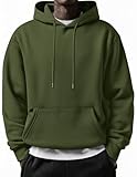 COOFANDY Men's Fashion Long Sleeve Hoodie Sweatshirt Fall Casual Hooded Cotton Hipster Pullover Hoodie with Kanga Pocket Army Green