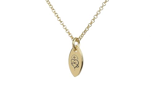 Collier Croix en Or Personnalisé avec Pendentif Marquise Gravé