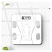 modne wzornictwo Waga Bluetooth Body Fat Scale Nowy tuner Cyfrowa waga łazienkowa Waga Analiza składu ciała Waga ważąca Wireless Smart Digital (kolor: biały, rozmiar: A) (biały A)
