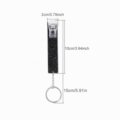 Tokaneit Tire Cartes en Acrylique,Extracteur de Cartes de Crédit en Acrylique,Extracteur de Carte,Attrape Cartes Porte Clés,Porte Clés Multifonctionnel,Convient Aux Femmes Aux Ongles Longs Noir – vue 2