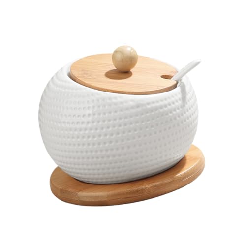 GRIRIW 1 Set Ceramic Seasoning Bottle Seasoning Cans Design Condiment Pots with Lid and Kitchen Spice Container Flavoring Bottle Jar Salt With Cover Pepper Shaker Ceramics White