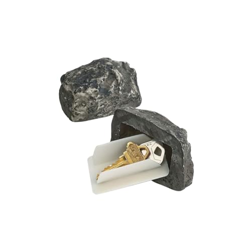 Molinter Fake Rock Key Hider Secret Stone Keybox - Escondite para llaves de piedra con compartimento secreto para exteriores, jardín o patio