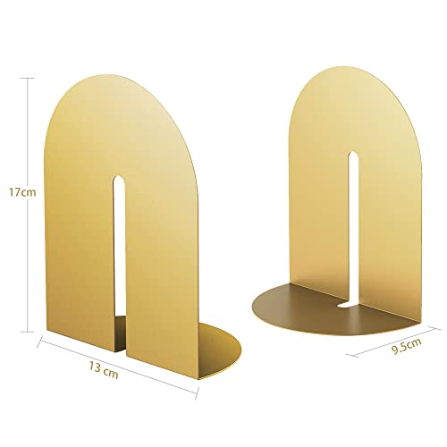 Ondeam Runway Gold Bookends For Books,1 Pair Metal Book Holders For Office Shelves Adults & Kids Gift(Gold) #TOP2