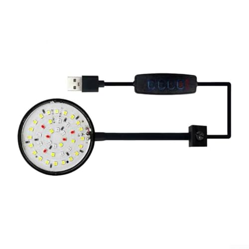YobiLife Lampe à clipser pour aquarium alimentée par USB 5 W/7 W avec design étanche réglable à 360°, convient pour les aquariums de tortues et de...