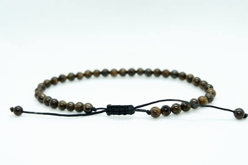 Bracelet en perles bronzite 4mm pour lithothérapie et harmonie - 2