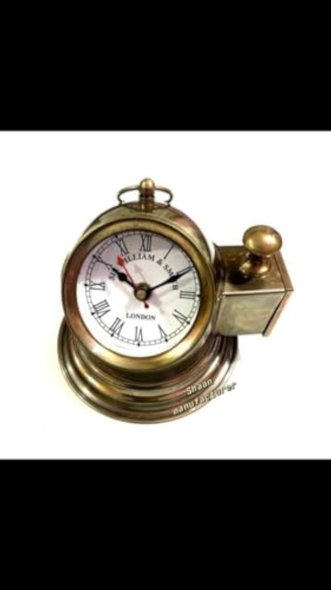 New Handmade Antique Brass Table Clock with Vintage Style