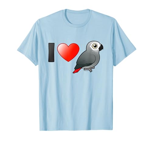I Love Congo African Grey Parrots Bird Lover Pet Owner T-Shirt