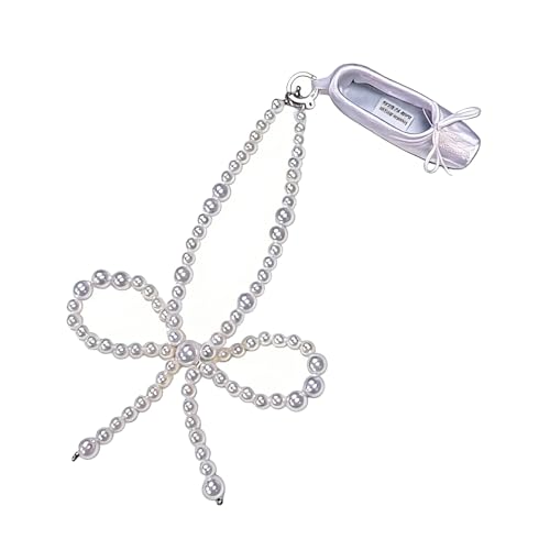 Porte-clés avec perles et nœud - Chaîne de téléphone tendance pour sac