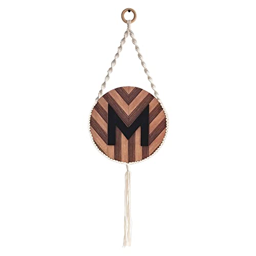 COLLECTIVE HOME - Bohemian Wall Decor, Wood Letter Sign, Wall Hanging Boho Decor with Tassel, Decorative Wall Pediments for Bedroom, Living Room, Office (M)