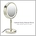 Conair Reflections Double-Sided LED Lighted Tabletop Mount Vanity Makeup Mirror, 1x/10x magnification, Satin Nickel