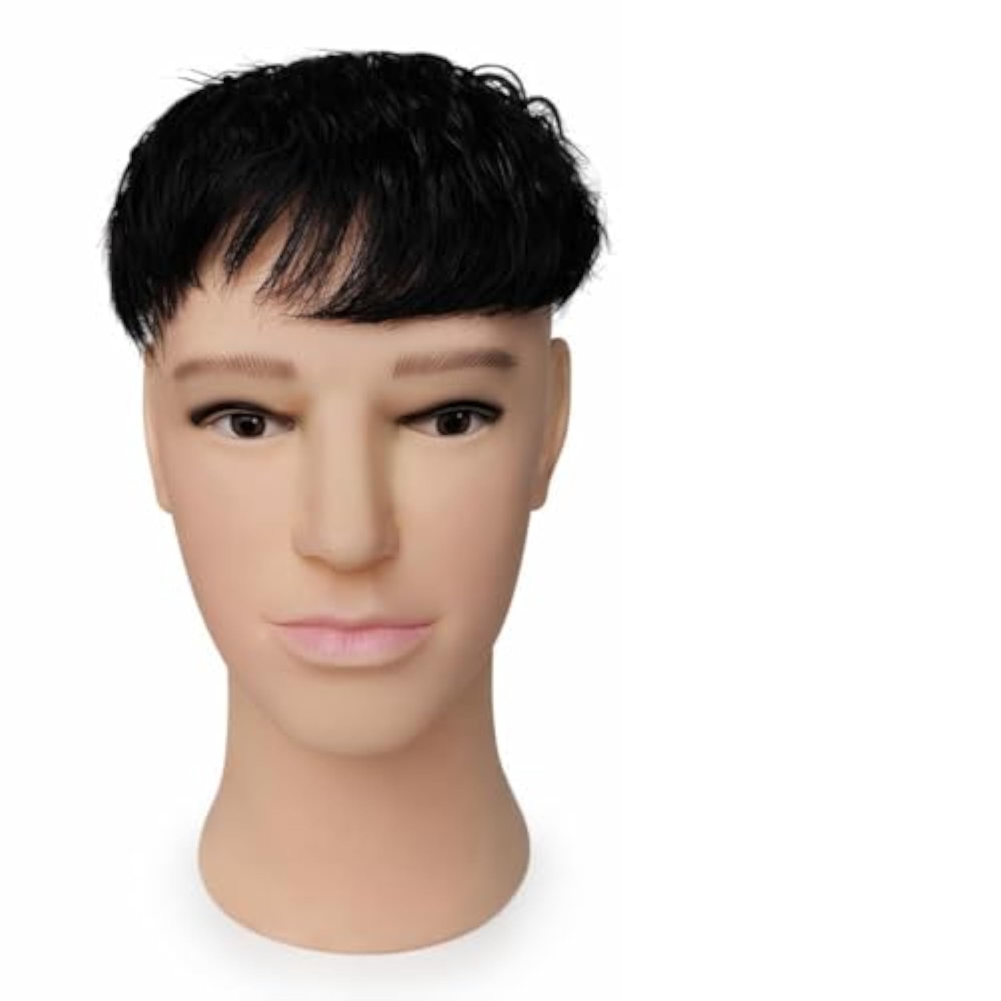 Black Human Hair Patch Clip-On Topper, Wavy Texture