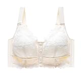 Necalisi Damen BHS Vorderverschluss BH Beige BH Damen Push Up, Spitze Ohne Bügel Shock Absorber Push Up BH Komfort T Shirt BH BH Damen Push up 80C