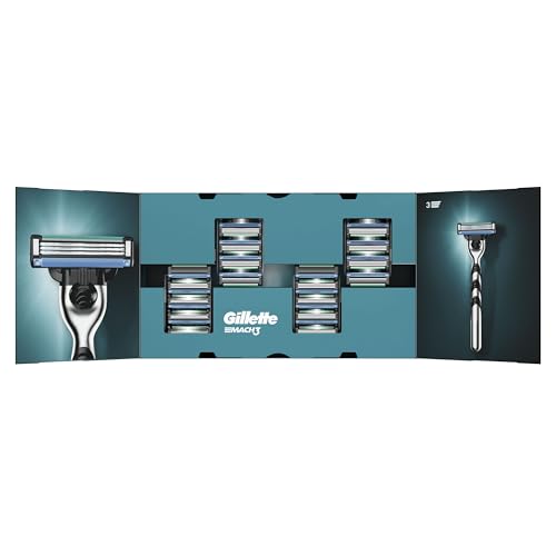 Gillette Mach3 Cuchillas de Afeitar, Paquete de 18 Cuchillas de Recambio (el embalaje puede variar)