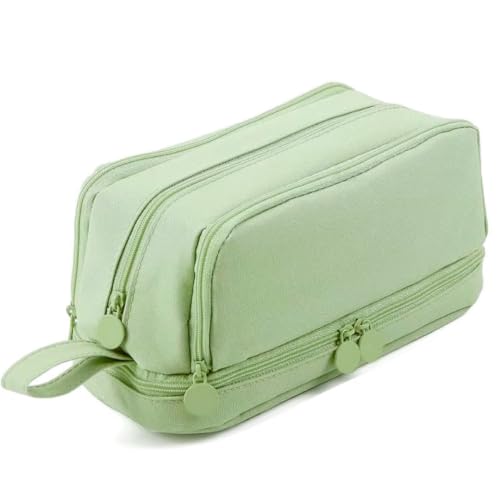 Image of Storio Pencil Box Pouch for School Kids Girls & Boys Aesthetic | Cute Stationary Compass Box Case Organiser - Green