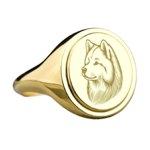 Bague Kishu Ken argent 925 chevalière homme plaqué or taille 5 à 12.5 US