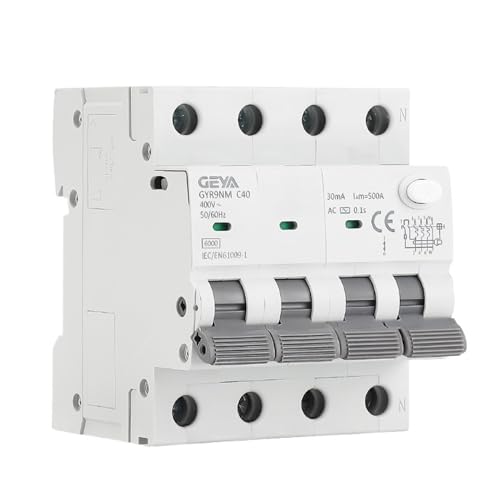 Disjoncteur différentiel 4P 40A 30mA 6KA GYR9NM triphasé type CA