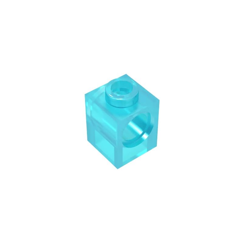Gobricks 6541 Technology Brick Technic Brick 1x1 with Hole 50 Pieces GDS-622 Compatible with Lego Building Blocks Color:Trans Light Blue โ image 1