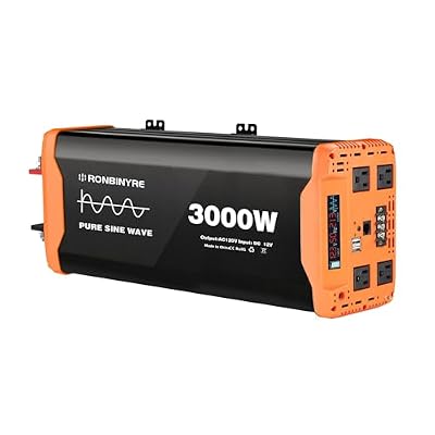 MLMKML Pure sine Wave Inverter 1500W 2000W 2500W 3000W 12VDC/24VDC to 220V AC Converter with WiFi,Smart LCD Display(Optional) Dual Fans(3000W)