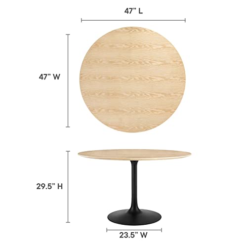 Image of Modway Lippa Dining Table, 48 inch, Black Natural