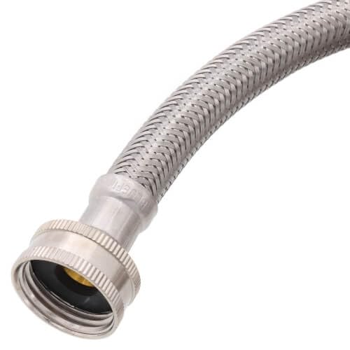DecoSource Tubi per lavatrice in acciaio inox, 2,5 m, 3/4 FHT x 3/4 FHT, coppia di tubi di scarico intrecciati per rondella (confezione da 2