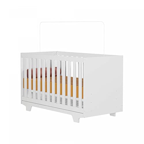 Quarto de Bebê com Berço Mini Cama Life e Cômoda Fly Tigus Baby Branco