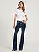 EXPRESS Women’s Hyper Sculpt ’70s Flare Jeans – Mid Rise Stretch Denim, Body-Contouring – Dark Wash